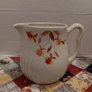 Vintage Hall's Ceramic Pitcher Autumn Leaf Pattern